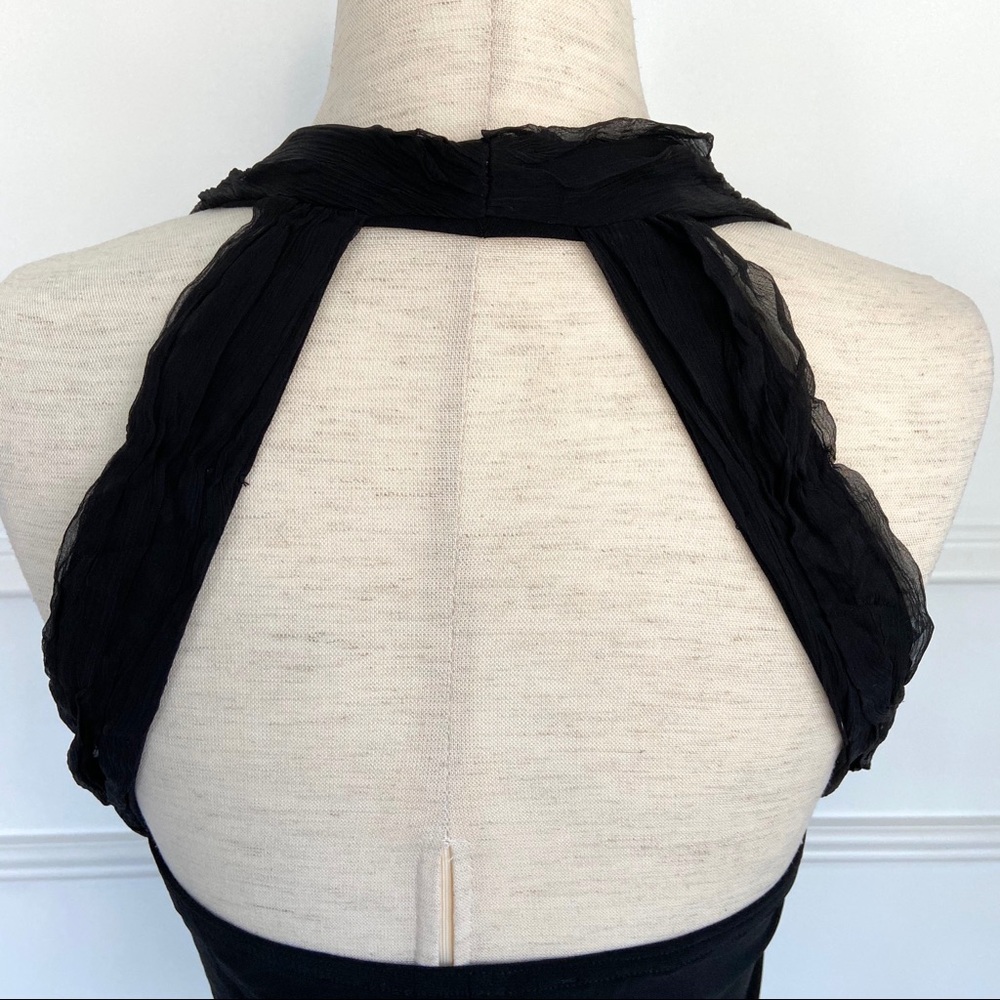 Amanda Adams Couture Beaded Black Halter Top L - Picture 6 of 11